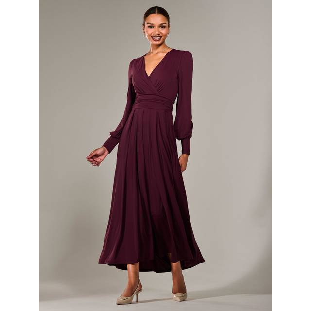 Long Sleeve Super Soft Jersey Maxi Dress - Purple - 18