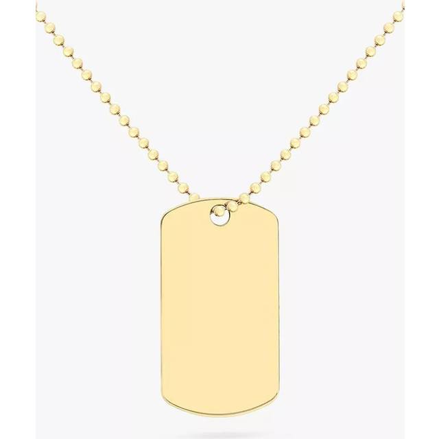 IBB Personalised Dog Tag Pendant Chain Necklace, Gold