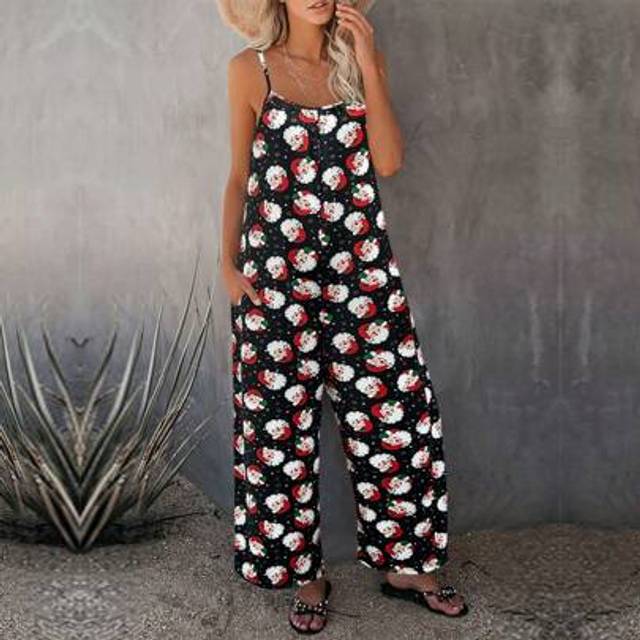 SHEIN Christmas New Snowman Pattern Jumpsuit For Women
