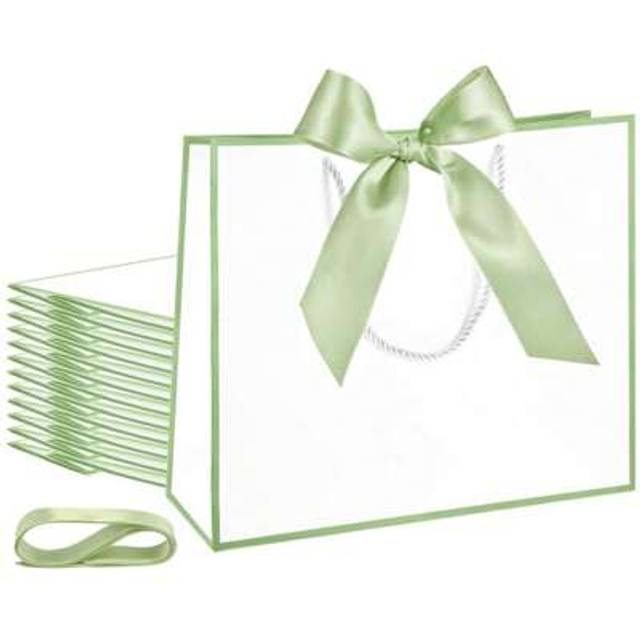 SHEIN 12pcs/Set Elegant Gift Bags With Ribbon Bows - Suitable For Weddings, Bridal Showers, Birthdays, Housewarming, Holidays & Parties