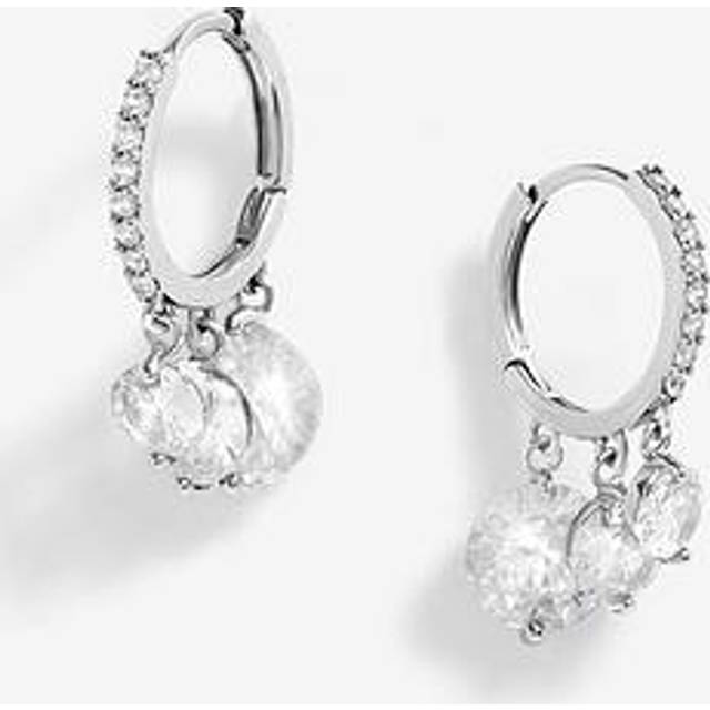 Jon Richard Rhodium Plated Cubic Zirconia Crystal Charm earrings, Multi, Women - Print
