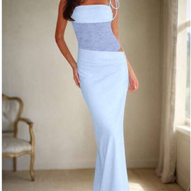 SHEIN Women&#39;s Contrast Lace Sexy Beach Holiday Wedding Party Dress