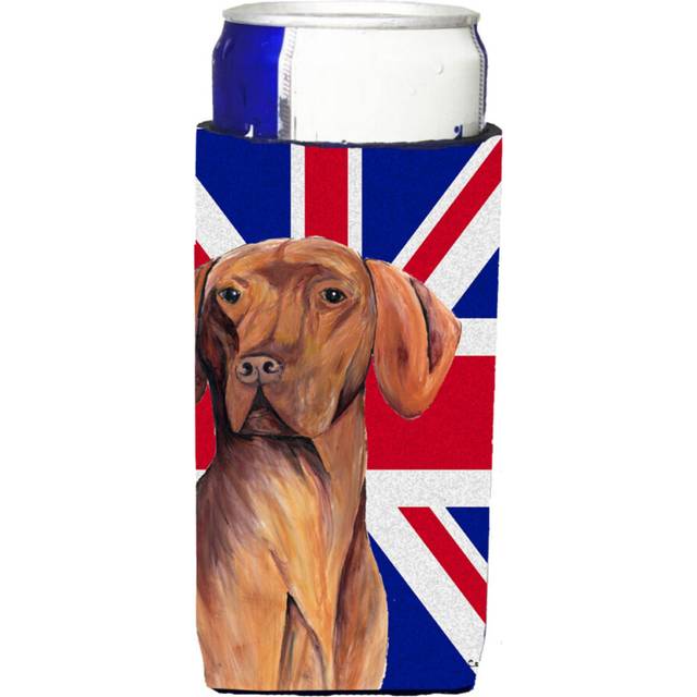 Vizsla with English Union Jack British Flag Ultra Beverage Insulators for slim cans SC9835MUK