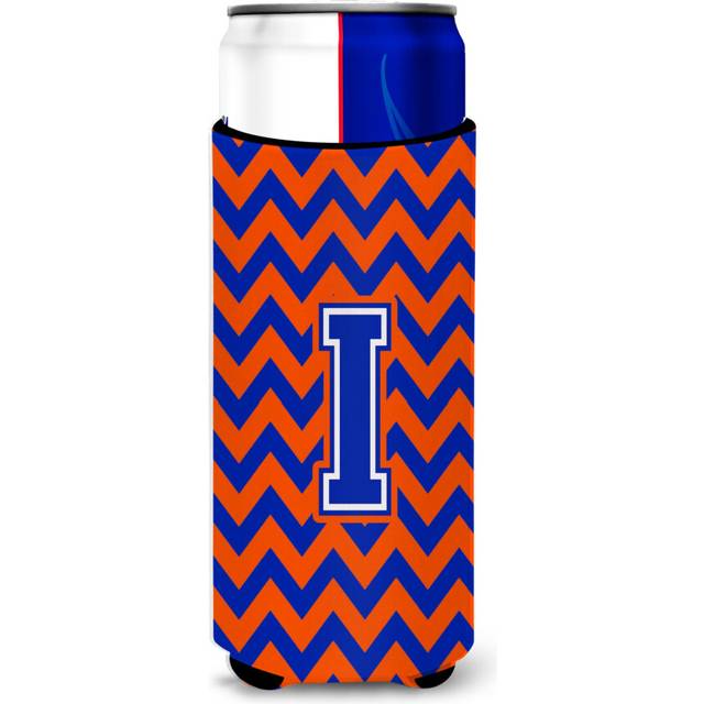Letter I Chevron  Orange and Blue Ultra Beverage Insulators for slim cans CJ1044-IMUK