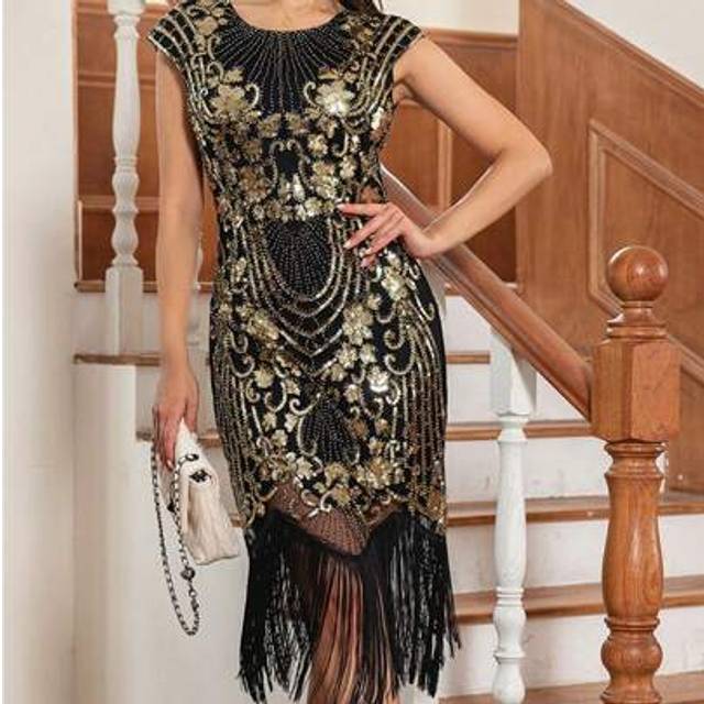 SHEIN Luxury Party Club Streetwear Stage Show Fashion Clothes Casual Vintage Elegant Dress For Women Clothing Sequins Summer Dress