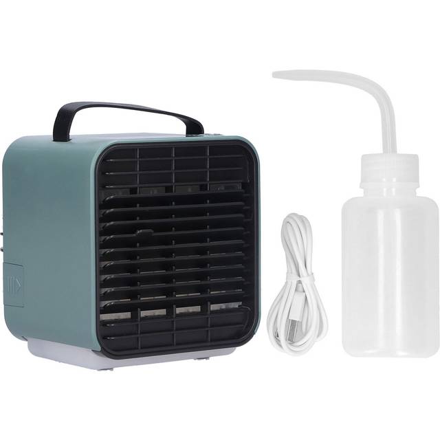 2-in-1 Negative Ion Air Purifier Portable Air Cooler USB Cooling Fan with 3 Wind SpeedGreen green