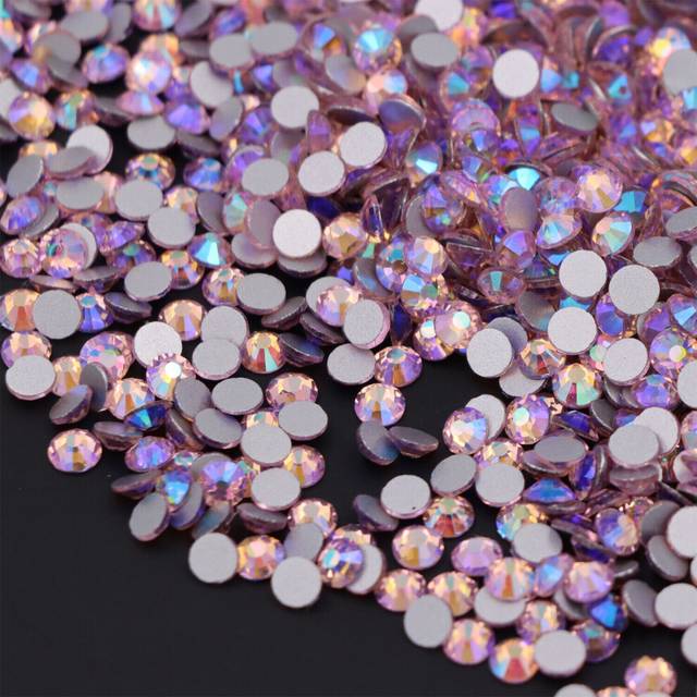 Glitter Rhinestone Crystal AB Non Hot Fix FlatBack Strass Garment Nail Art Stone
