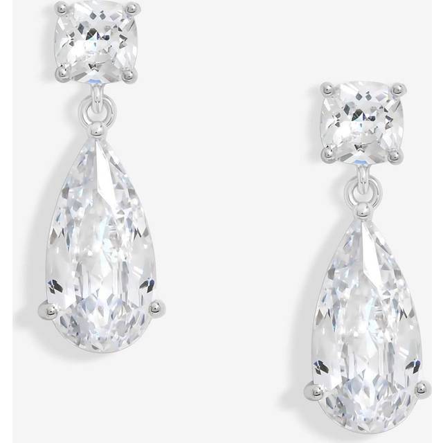 Jon Richard Cubic Zirconia Mixed Stone Pear Drop Earrings, Silver
