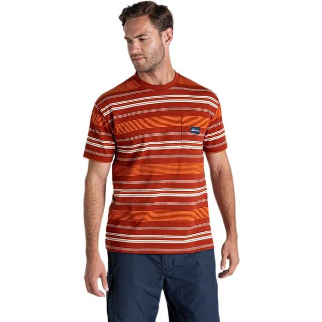 Craghoppers Men's Pointer Short Sleeved T-Shirt Red Beach Stripe