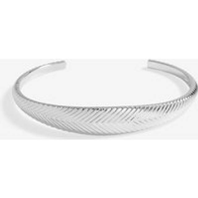 Jon Richard Jon Richard Silver Plated Ribbed Polished Cuff
