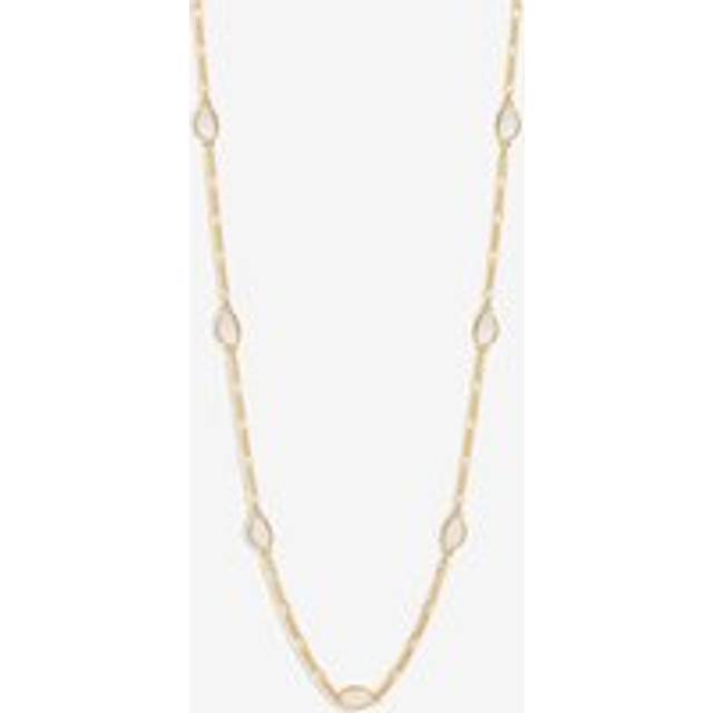 Gold Plated Chain And Shell Station Necklace - One Size