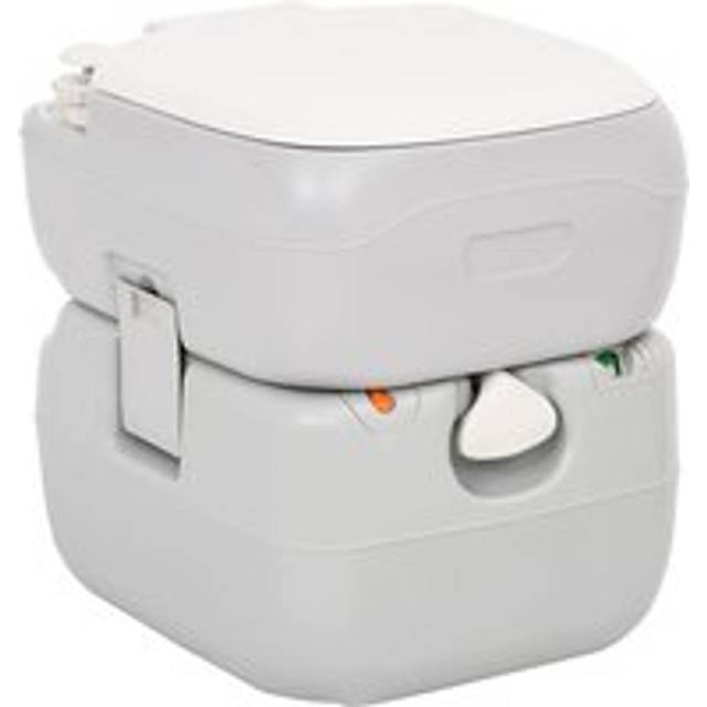 Portable Camping Toilet Grey and White 22+12 L HDPE - Multi - One Size