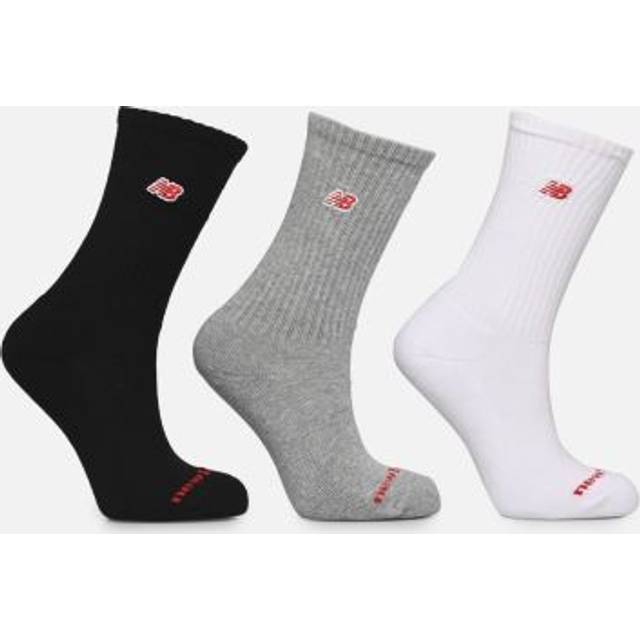 New Balance 3-Pack Patch Logo Socks White/Grey/Black