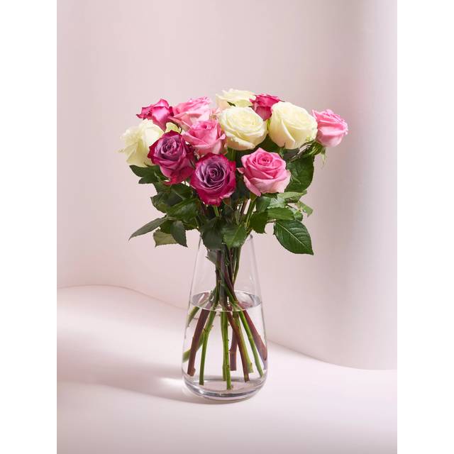 John Lewis High Altitude Pink Mixed Roses Hand Tied Bouquet