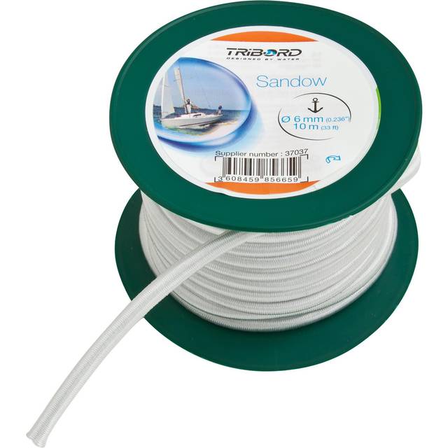 Decathlon Sailing Bungee Cord Reel 6 mm x 10 m - White - One Size