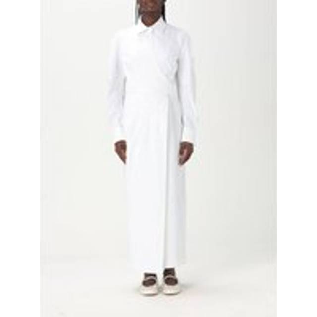 Womens Shirt Dress Wrap Style Poplin Wo - White Dresses - 44