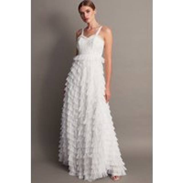 Ellen Ruffle Maxi Bridal Dress Ivory - 16