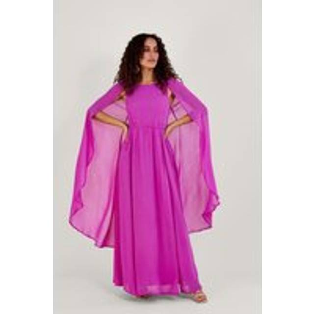 Corinne Cape Maxi Dress in Sustainable Viscose Pink - 8