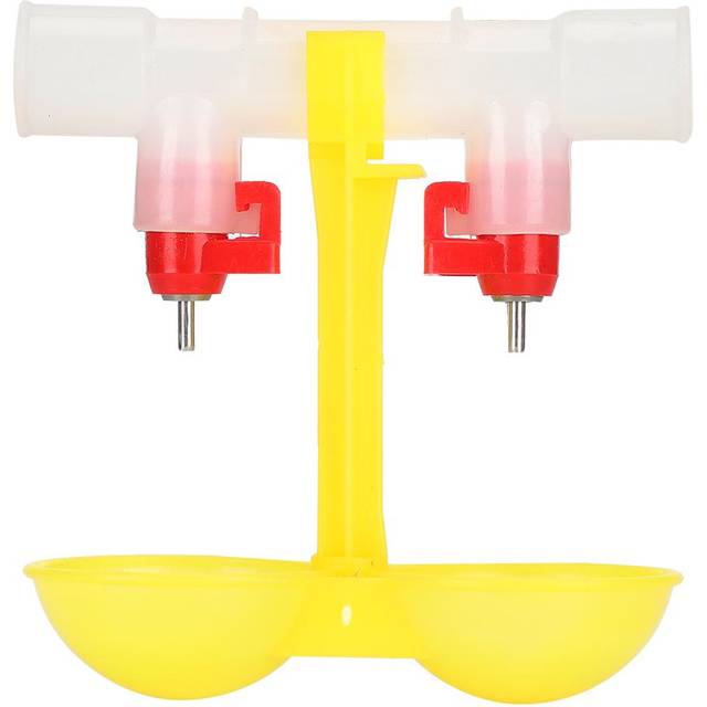 11PCS Double Nipple Chicken Cup Waterer Ball Valve Drinker with 2 Bowls Hanging FeederG3/4 1/6 15.5?17.5cm Head Circumference