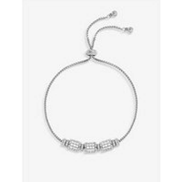 Jon Richard Silver Plated Pave Charm Toggle Bracelet, Silver, Women - Ilver
