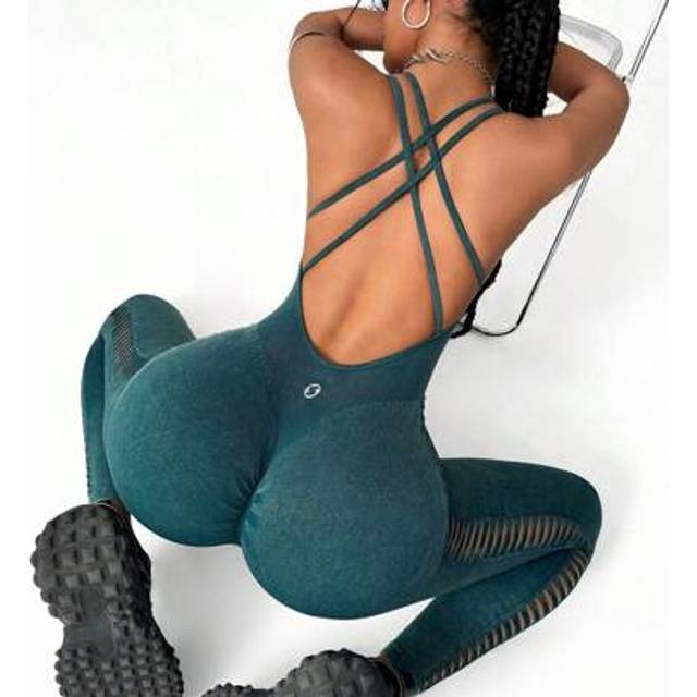 SHEIN Seamless Workout One-Piece Sculpt & High Stretching Fit For Gym,Sport Jumpsuit, Sleeveless Adjustable Strap, Full-Body Romper , Overall,ÂAll-In-One A