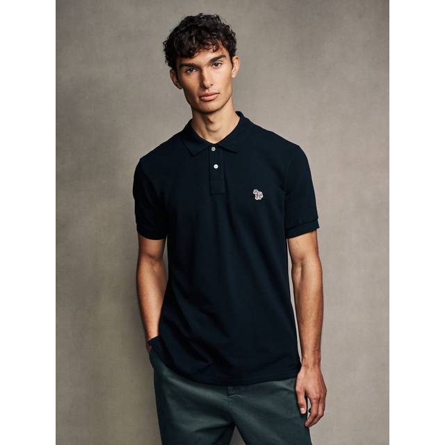 Paul Smith Mens Black Regular Fit Zebra Polo Shirt - Medium