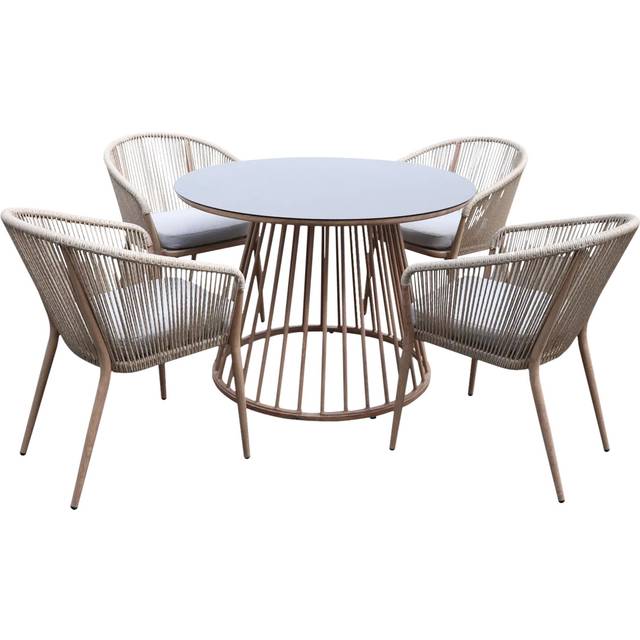 KETTLER Messina 4-Seater Round Garden Dining Table & Chairs Set