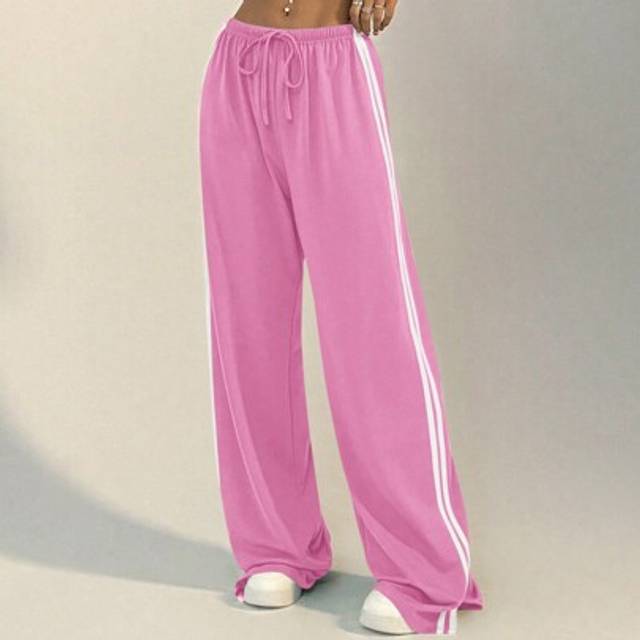 StreetHx Women&#39;s Solid Color Tie Front Patchwork Casual Straight-Leg Sweatpants