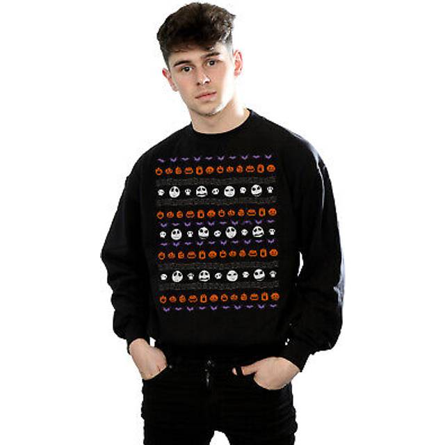 (XXL, Black) Disney Mens Nightmare Before Christmas Halloween Icons Sweatshirt