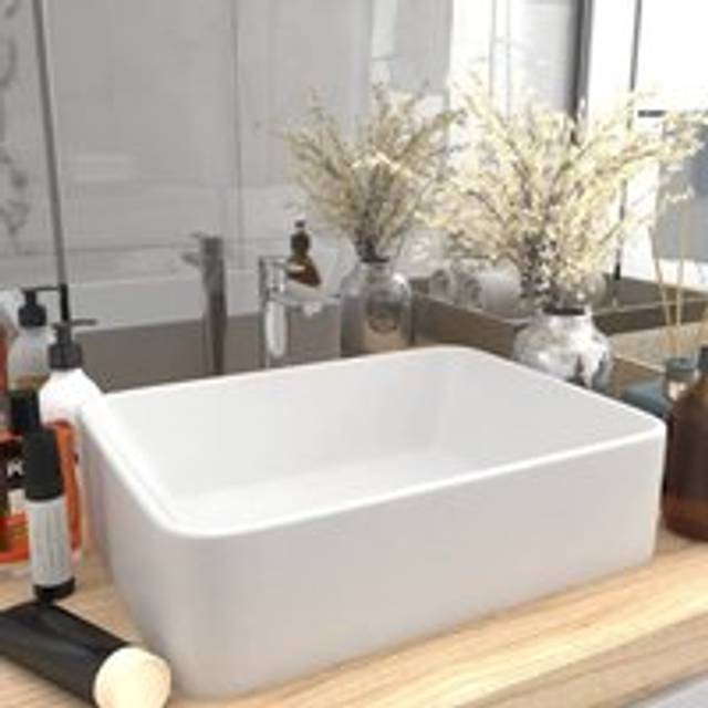 Luxury Wash Basin Matt White 41x30x12 cm Ceramic - One Size