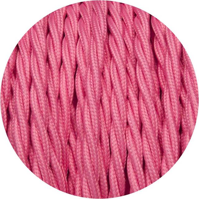 2Core Twisted Vintage Coloured 0.75Mm Braided Fabric Flexible Electrical UK Lighting Wire Cord / Cable - Rose Pink (0.08cm W X 0.08cm D)