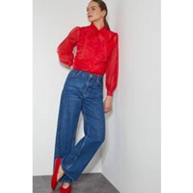 Monsoon Rosa Organza Pussybow Blouse Red - 20