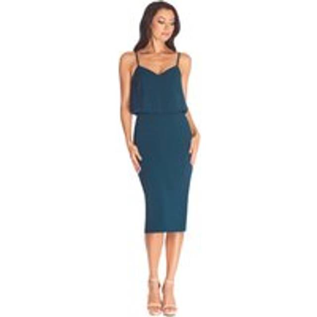Alondra Blouson Tank Pencil Midi Dress Plain - Green - S