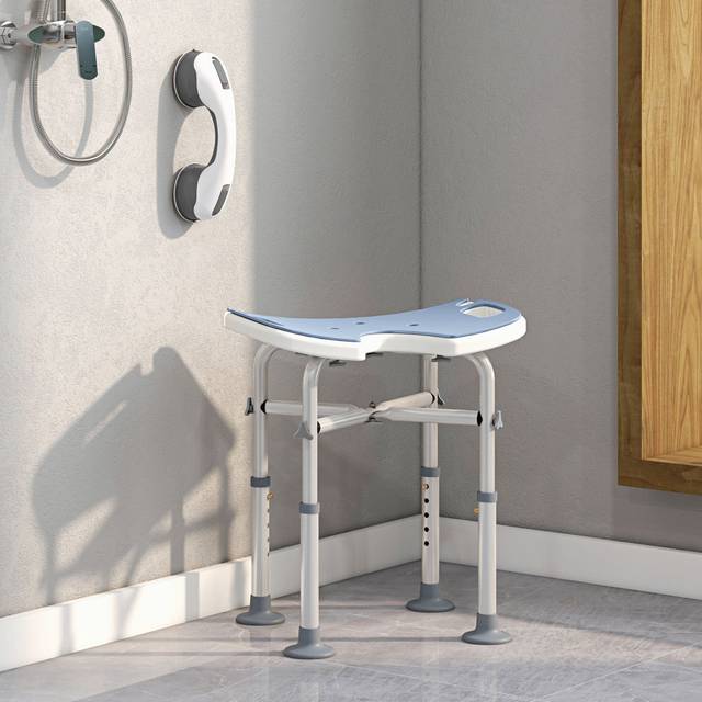 Cristoforo Blue Shower Chair - Natural (51.5cm H X 48.5cm W X 33cm D)
