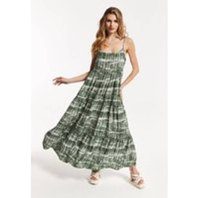 Khaki Tie-Dye Maxi Dress