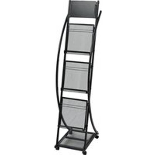 Magazine Rack 40x32x131 cm Black A4 - One Size