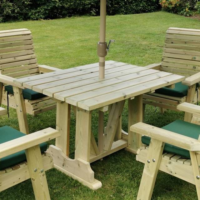 Square 4 - Person 30.7087cm Long Dining Set - Beige (4)