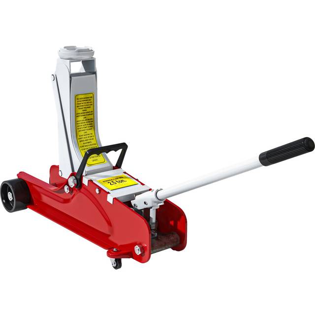 HOMCOM Hydraulic Low Profile Jack 8-38cm 2.5 Ton Racing Car Jack Kit, Red, Red