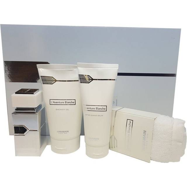 Al Haramain L'aventure Blanche For Men 3-Piece Box Set (1.0 Oz Eau De Parfum Spray / 3.4 Oz After Shave Balm / 5.0 Oz Shower Gel)