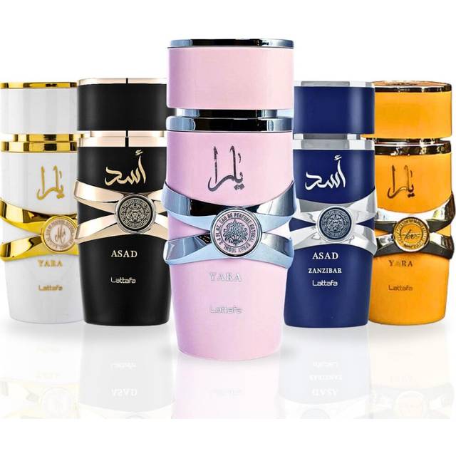 Lattafa Yara Collection 5 Piece Set - Yara  Yara Moi  Yara Tous  Asad  Asad Zanzibar - Eau De Parfum Sprays 100ML 3.4 OZ