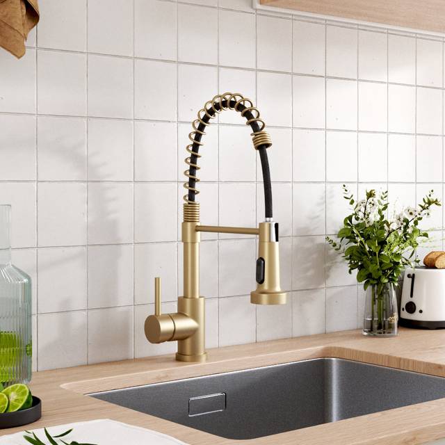 Commercial Swivel Pulldown Kitchen Faucet - Stainless Stee (43cm)