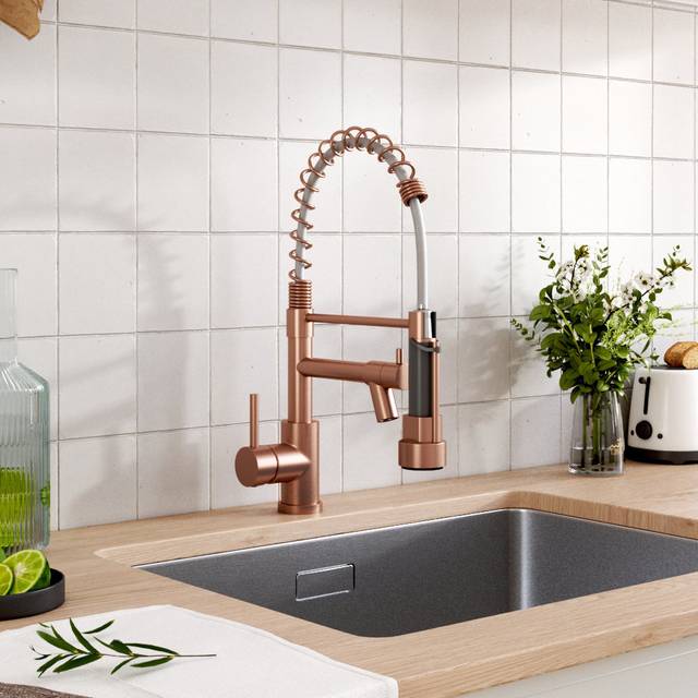 Swivel Pulldown Kitchen Faucet with Pot Filler - Bronze (43cm)