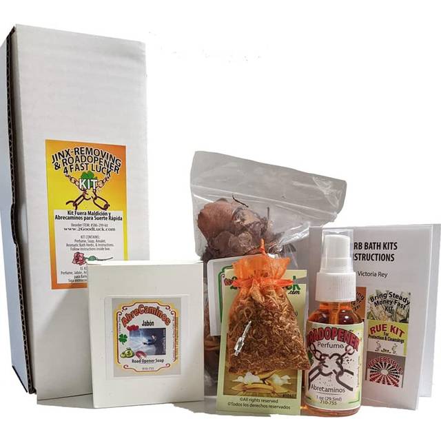 Victoria Rey Jinx Removing  Roadopener Kit wPerfume for Rituals  Spells Kit Fuera Maldici  n y Abrecaminos cPerfume Para Ri