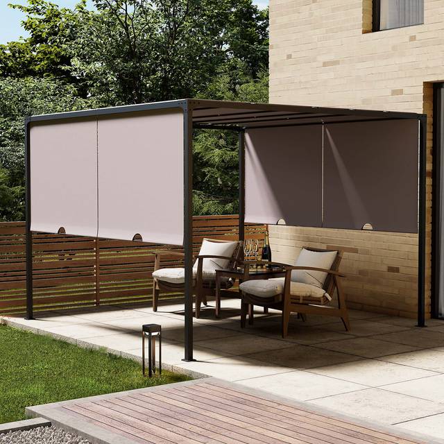 Metal Pergola with Sliding Roof