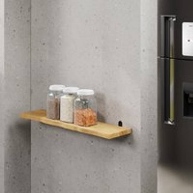 Core Products Chunky 90Cm Live Edge Shelf With "l" Metal Bracket Kit, Antique Wax, Brown