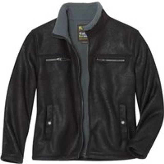 Aviator Faux Suede Jacket - Black - L