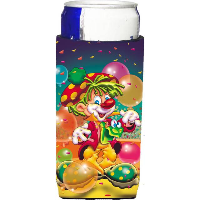 Caroline's Treasures APH1662MUK Happy Birthday Clown Michelob Ultra Koozies For Slim Cans  Multicolor