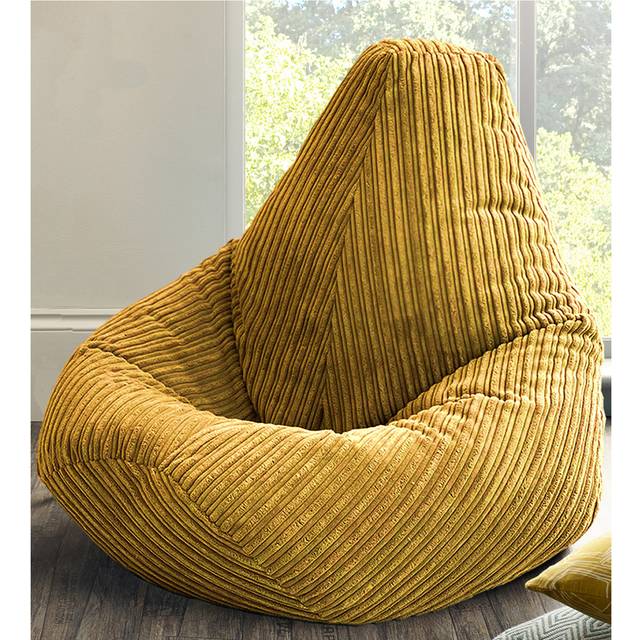 Childrens Highback Bean Bag Lounger - Mustard Yellow (Small)