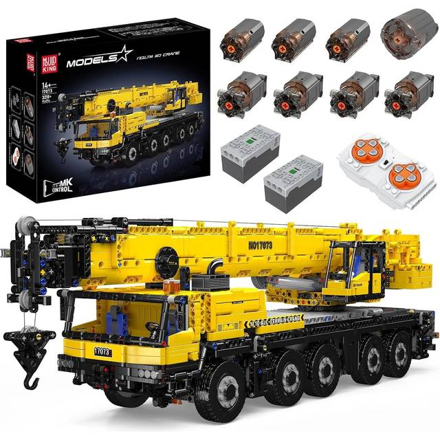 Mould King 17074 Engineering LTM Crane: All Terrain Remote Controlled Construction Crane Machine Models Perfect for Crane Building Set Lovers 17073