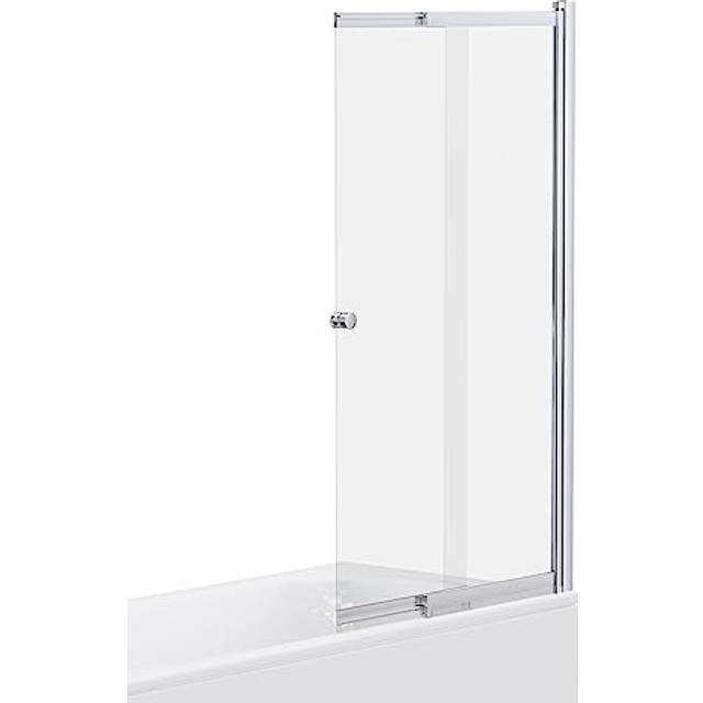 Shower screen over bath door sliding glass chrome edges trim 1400 x 830mm panel